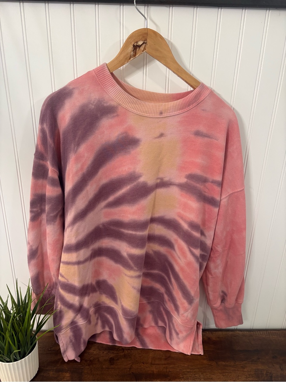 SO Pink, Purple & Cream Tie-Dye Crewneck Sweater